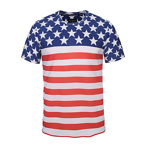 

Adults' Men's Cosplay American Flag Cosplay Costume T-shirt For Halloween Daily Wear Cotton Independence Day T-shirt