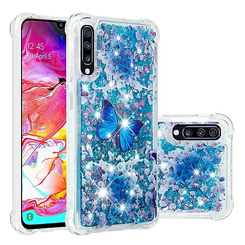 

Case For Samsung Galaxy A6 (2018) / A6 (2018) / Galaxy A7(2018) Shockproof / Flowing Liquid / Transparent Back Cover Butterfly / Glitter Shine Soft TPU