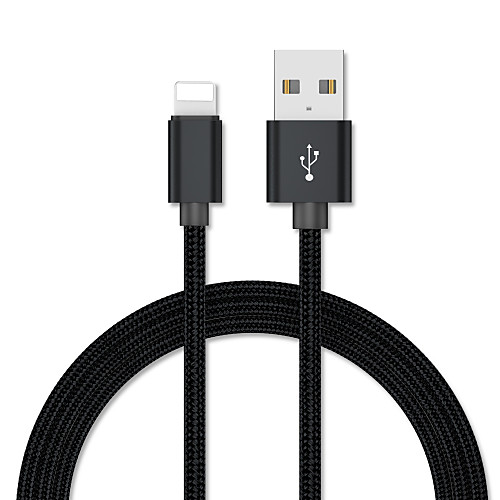 

1.0m(3Ft) Lightning to USB Cable Braided Quick Charge Stainless steel / Zinc Alloy USB Cable for iPhone iPad