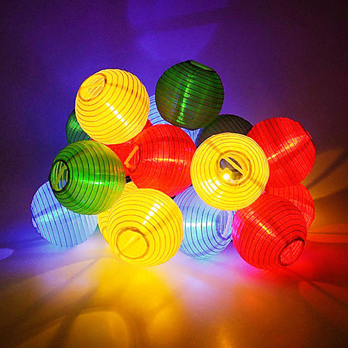 

6m 30 LEDs Solar LED Lanterns String Lights for PartyChristmasGardenHalloween Decoration Warm White White Blue Solar 12V 1pc