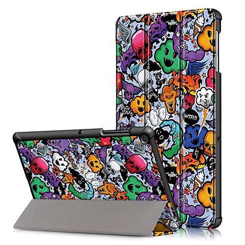 

Case For Samsung Galaxy Samsung Tab S5e T720 10.5 / Samsung Tab A 10.1(2019)T510 Shockproof / Flip / Origami Full Body Cases Skull Hard PU Leather