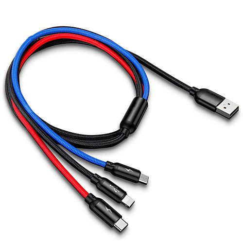 

3 in 1 USB Cable for Mobile Phone Micro USB Type C Charger Cable for iPhone Charging Cable Micro USB Charger Cord