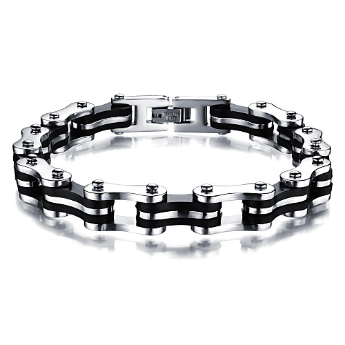 

Men's Chain Bracelet Link Bracelet Two tone Tire Stylish Punk Trendy Titanium Steel Bracelet Jewelry Gold / Black For Party Gift Daily Carnival Club