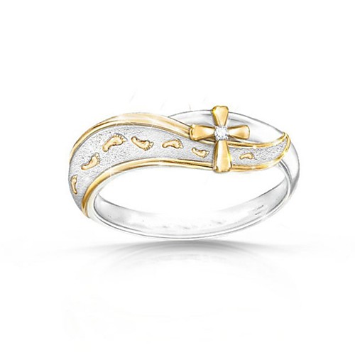 

Ring Silver Rhinestone Alloy Cross 1pc 7 8 9 / Women's