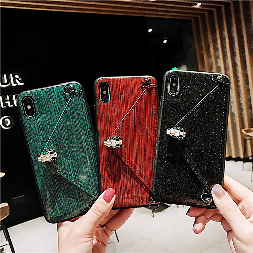 

Phone Case For Apple Back Cover Flip iPhone XR iPhone XS iPhone XS Max iPhone X iPhone 8 Plus iPhone 8 iPhone 7 Plus iPhone 7 iPhone 6s Plus iPhone 6s Card Holder with Stand Flip Solid Color Hard PU