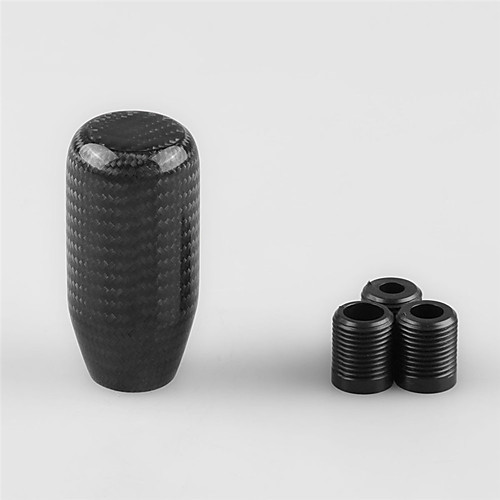 

Carbon Fiber Manual Gear Shift Stick Shifter Lever Knob with 3 Adapters Universal Car