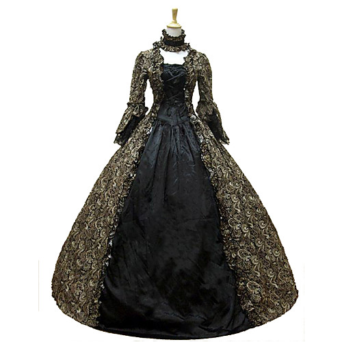 

Princess Maria Antonietta Floral Style Rococo Victorian Renaissance Vacation Dress Dress Party Costume Masquerade Women's Lace Costume Gray Vintage Cosplay Christmas Halloween Party / Evening 3/4