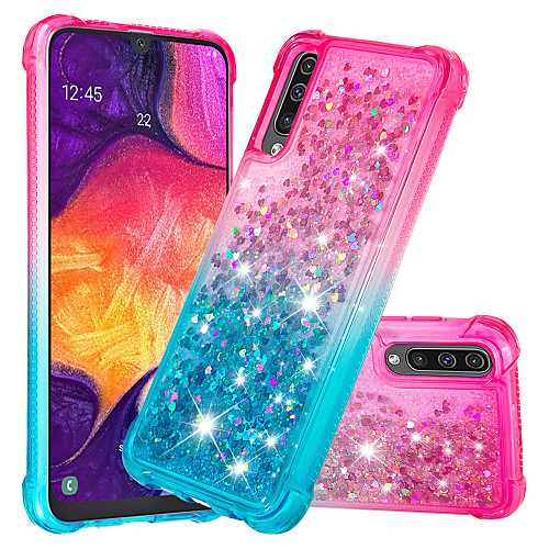 

Case For Samsung Galaxy Galaxy A7(2018) / Galaxy A9(2018) / Galaxy A10(2019) Shockproof / Flowing Liquid / Glitter Shine Back Cover Glitter Shine / Color Gradient Soft TPU