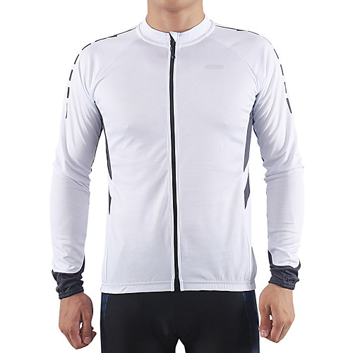 

Arsuxeo Men's Long Sleeve Cycling Jersey Winter Polyester Dark Grey White Yellow Solid Color Bike Jersey Top Mountain Bike MTB Road Bike Cycling Thermal Warm Quick Dry Breathable Sports Clothing