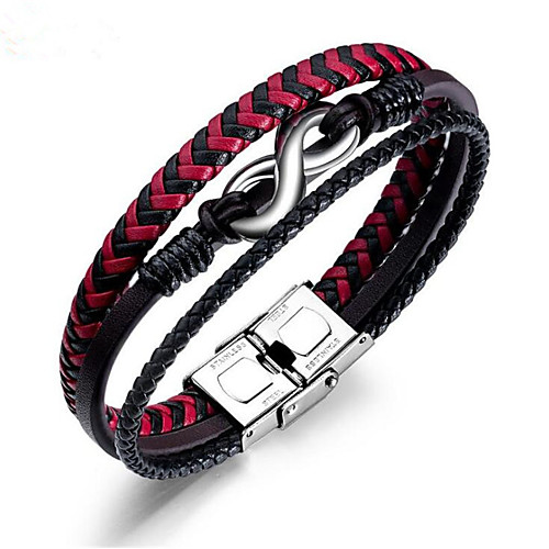 

Men's Leather Bracelet Braided Happy Stylish Leather Bracelet Jewelry Rainbow For Gift Daily