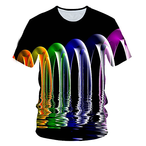 

Women's 3D T-shirt Basic Daily Club Rainbow
