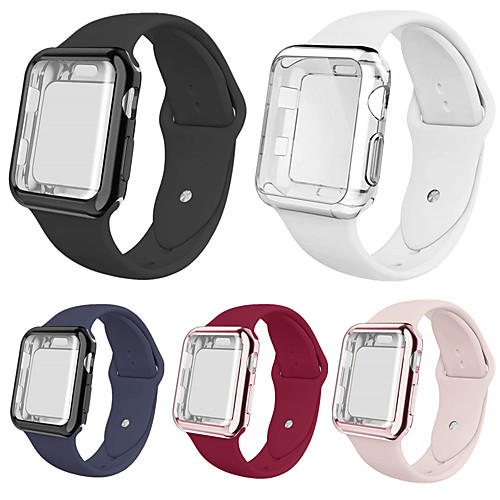

Smartwatch Band Cases for Apple Watch Series 5/4/3/2/1 Apple Silicone Band Silicone Cases iwatch Fashion Soft Sport Strap