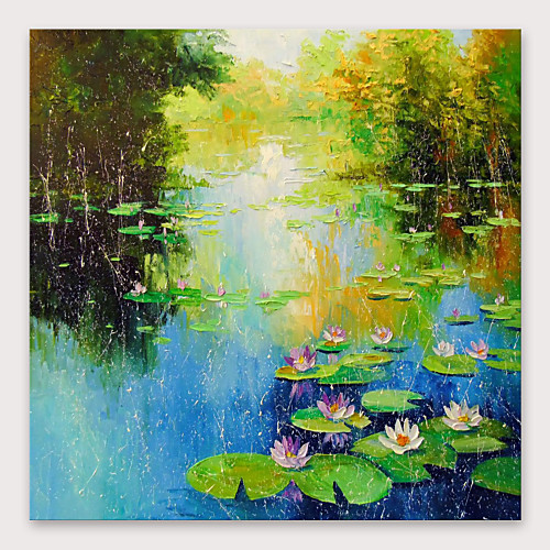 

Oil Painting Hand Painted Square Abstract Modern Stretched Canvas