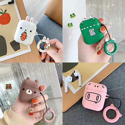 

AirPods Case RingHolder Shockproof Cartoon Pattern Protective Cover Soft Silicone Portable TPU Compatible with Apple AirPods 2 & 1(AirPods Charging Case not included)