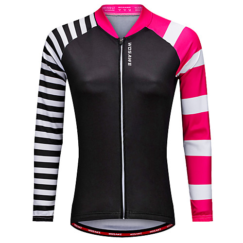 

WOSAWE Women's Long Sleeve Cycling Jersey Winter Polyester Black Bike Jersey Top Mountain Bike MTB Road Bike Cycling Back Pocket Sports Clothing Apparel / Stretchy / Advanced / Advanced