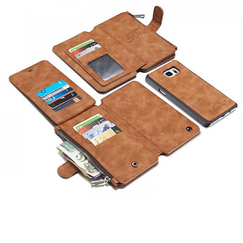 

Case For Samsung Galaxy Note 8 / Note 5 Wallet / Card Holder / Shockproof Back Cover Solid Colored Hard Genuine Leather