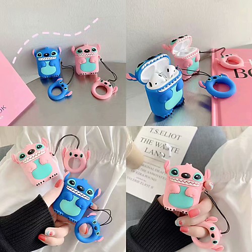 

AirPods Case RingHolder Shockproof Cartoon Pattern Protective Cover Soft Silicone Portable For AirPods1 AirPods2 (AirPods Charging Case not included)