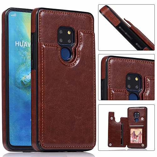 

Case For Huawei Huawei Mate 20 lite / Huawei Mate 20 pro / Huawei Mate 20 Card Holder Back Cover Solid Colored Hard PU Leather