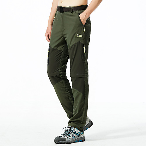 

Men's Hiking Pants Trousers Convertible Pants / Zip Off Pants Summer Outdoor Thermal Warm Waterproof Portable Quick Dry Pants / Trousers Bottoms Army Green Khaki Black Camping / Hiking Running Outdoor