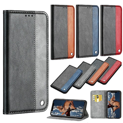 

Case For Samsung Galaxy A5(2018) / A6 (2018) / A6 (2018) Wallet / Card Holder / with Stand Full Body Cases Solid Colored Hard PU Leather