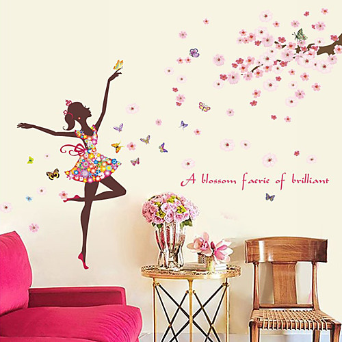 

Romantic Flower Fairy Wall Stickers - Words &amp Quotes Wall Stickers Characters Study Room / Office / Dining Room / Kitchen