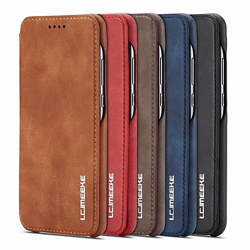 

lc.imeeke Leather Case For Huawei Huawei P30 / Huawei P30 Pro Shockproof / Dustproof / Flip Full Body Cases Solid Colored Soft PU Leather