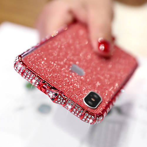

Phone Case For Apple Back Cover iPhone XR iPhone XS iPhone XS Max iPhone X iPhone 8 Plus iPhone 8 iPhone 7 Plus iPhone 7 iPhone 6s Plus iPhone 6s Rhinestone Glitter Shine Glitter Shine Hard Metal