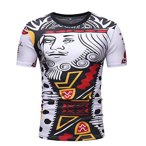 

Men's T shirt 3D Print Short Sleeve Daily Wear Tops Cotton Basic Rainbow