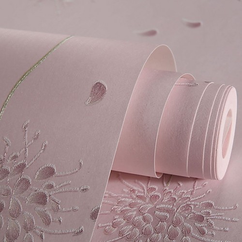 

Wallpaper Wall Covering Sticker Film Floral Flower Embossed Adhesive Required Non Woven Home Décor 100053 cm