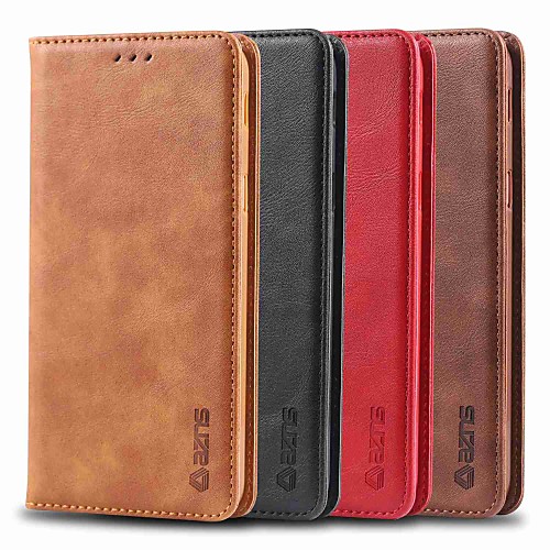 

Case For Samsung Galaxy J6 (2018) / J4 (2018) / Galaxy J4 Plus(2018) Card Holder / Shockproof / with Stand Full Body Cases Solid Colored Hard PU Leather