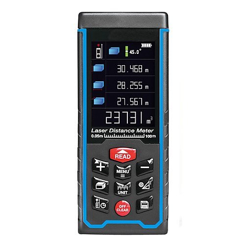 

100m Portable Handheld Digital Laser Distance Meter Color Display Range Finder Diastimeter Area Volume Measurement Rangefinder RZ-AS100