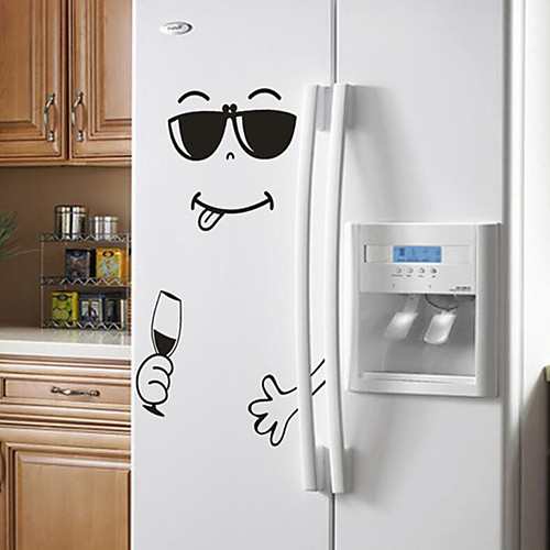 

New 4 Styles Smile Face Wall Sticker Happy Delicious Face Fridge Stickers Yummy for Food Furniture Decoration Art Poster DIY PVC