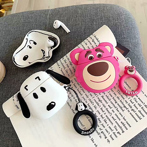 

AirPods Case RingHolder Shockproof Cartoon Pattern Protective Cover Soft Silicone Portable TPU Compatible with Apple AirPods 2 & 1(AirPods Charging Case not included)