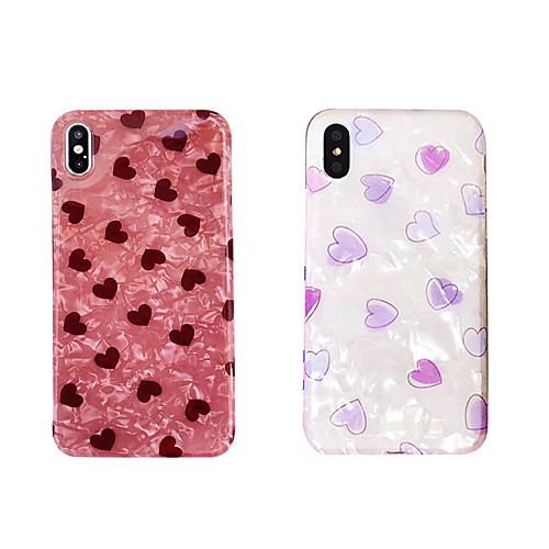 

Case For Apple iPhone XS Max / iPhone 8 Plus IMD / Shockproof Back Cover Heart Soft TPU for iPhone 7 / 7 Plus / 8 / 6 /6 Plus / XR / X / XS