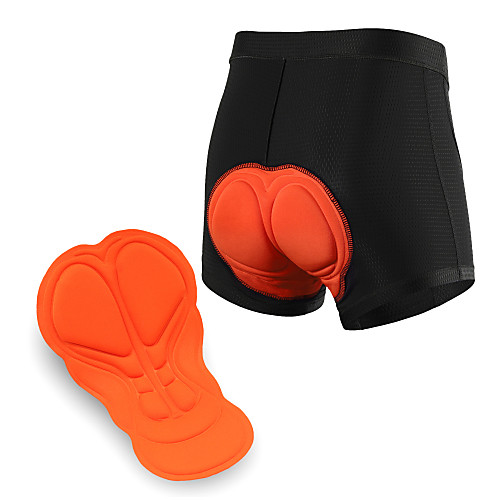 

Arsuxeo Men's Cycling Under Shorts Cycling Padded Shorts Nylon Spandex Bike Underwear Shorts Padded Shorts / Chamois Bottoms Breathable Quick Dry Moisture Wicking Sports Solid Color Black / Orange