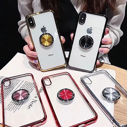 

Case For Apple iPhone XR / iPhone XS Max Transparent / Ring Holder Back Cover Transparent Soft TPU for iPhone X /Xs / 6 /6 Plus / 6S /6S Plus / 7 / 7 Plus / 8 / 8 Plus