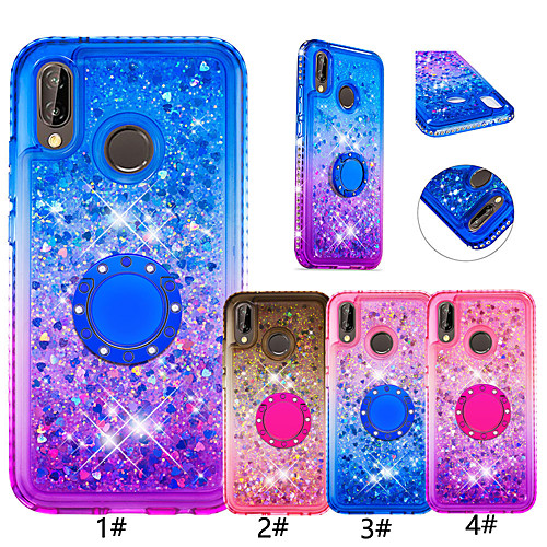 

Case For Huawei Huawei P Smart (2019) / P20 lite Glitter Shine / Ring Holder Back Cover Color Gradient Soft TPU for Huawei Honor 7A / Huawei P smart