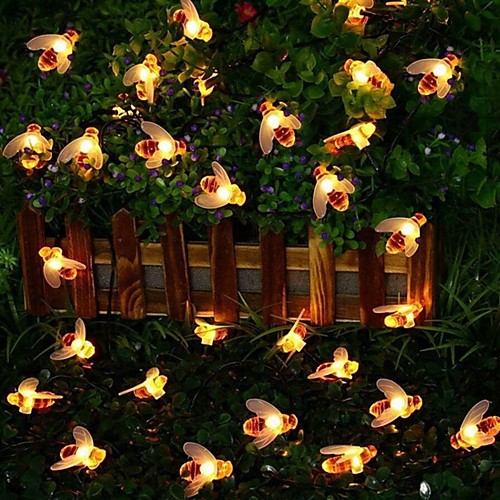 

Outdoor Solar String Light LED Solar Garden Light 6m 30 LEDs Solar Honey Bee String Lights Warm White Waterproof Thanksgiving Christmas Halloween Decoration Solar Powered 1 set