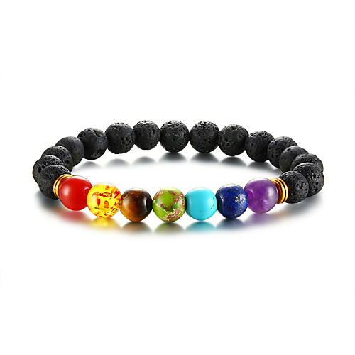 

Men's Women's Natural Stone Bead Bracelet Yoga Bracelet Chakra Rainbow Precious LGBT Pride Statement Unique Design Natural Elegant Colorful Stone Bracelet Jewelry Red / Blue / Brown For Party Gift