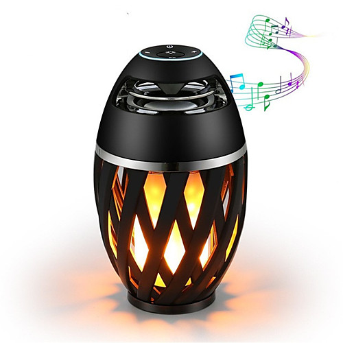 

1pc Bluetooth Speaker USB Led Flame Lights Outdoor Portable Led Flame Atmosphere Lamp Stereo Speaker Outdoor Camping Woofer Mini