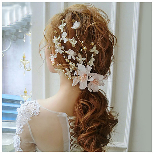 

Women's Fashion Bridal Princess Imitation Pearl Rhinestone Solid Colored Floral