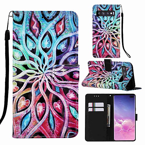 

Case For Samsung Galaxy S8 Plus / S9 Plus Pattern / Flip / with Stand Full Body Cases Cartoon / Flower Hard PU Leather for Galaxy S10 / Galaxy S10 Plus / Galaxy S10 E
