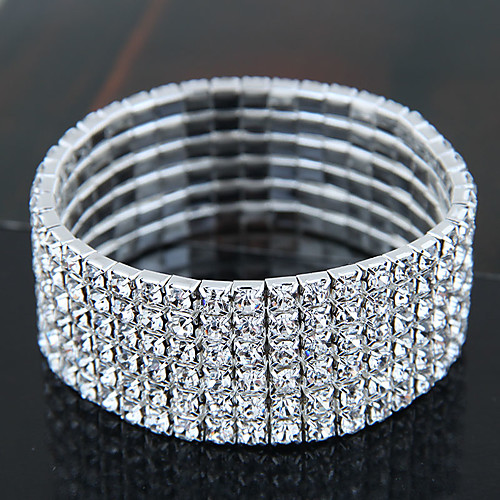 

Women's Bracelet Bangles Tennis Bracelet Party Ladies Vintage Bridal Iced Out Rhinestone Bracelet Jewelry Silver For Christmas Gifts Wedding Dailywear Masquerade Engagement Party Prom