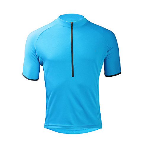 

ILPALADINO Men's Short Sleeve Cycling Jersey Summer Elastane Sky Blue Solid Color Bike Jersey Top Road Bike Cycling UV Resistant Quick Dry Moisture Wicking Sports Clothing Apparel / Back Pocket