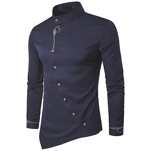 

Men's Shirt Solid Colored Long Sleeve Daily Wear Tops Basic Elegant White Black Wine