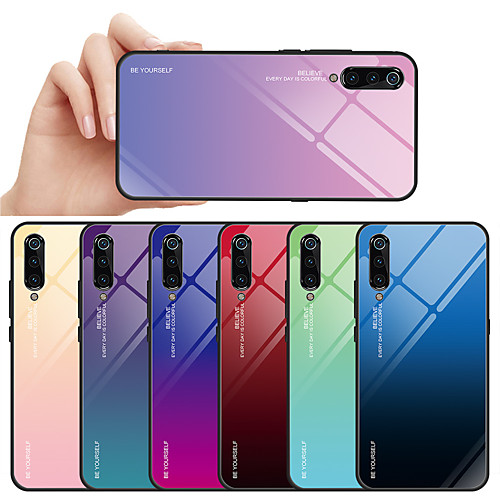 

Case For Xiaomi Xiaomi Mi 9 / Xiaomi Mi 9 SE Dustproof / Water Resistant Back Cover Color Gradient Hard Tempered Glass
