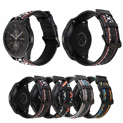 

Genuine Leather Watch Band for Gear Sport / Gear S2 / Gear S2 Classic Samsung Galaxy Sport Band / Classic Buckle Nylon / National Wind Wrist Strap