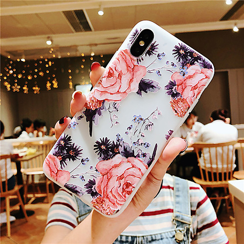 

Case For Apple iPhone XS / iPhone XR / iPhone XS Max Embossed / Pattern Back Cover Flower TPU