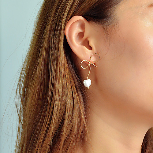 

Women's Stud Earrings Geometrical Bowknot Unique Design Trendy Korean Elegant Imitation Pearl Earrings Jewelry Gold For Daily Work 1 Pair