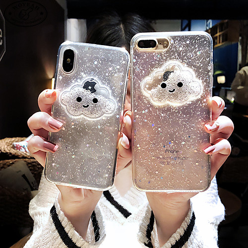 

Case For Apple iPhone XS Max / iPhone 8 Plus Flowing Liquid / Shockproof / Dustproof Back Cover 3D Cartoon / Glitter Shine / Heart Soft TPU for iPhone 7 / 7 Plus / 8 / 6 /6 Plus / XR / X / XS